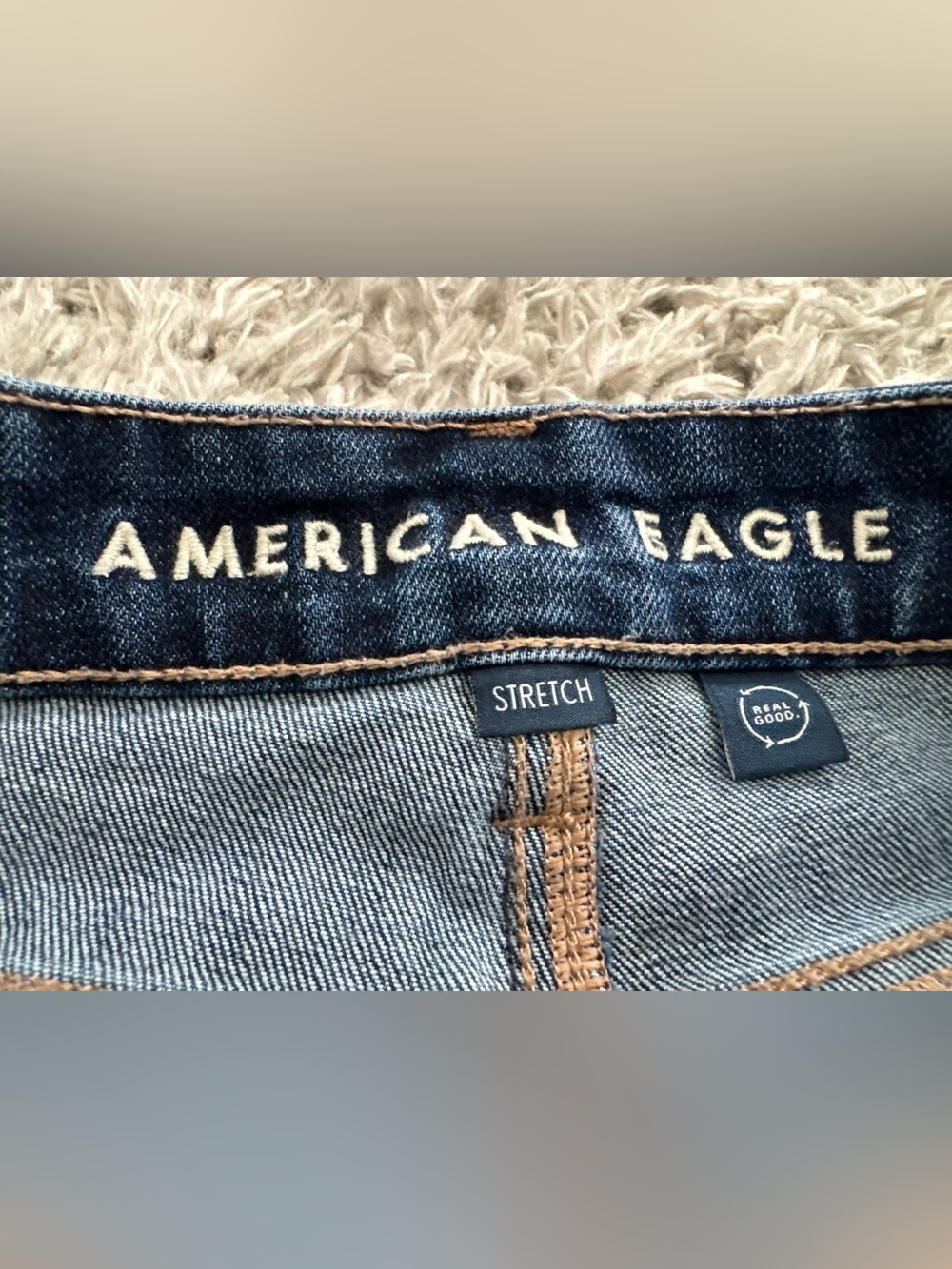 AMERICAN EAGLE 12 ✨ adult dark wash baggy jeans excellent condition - Picture 2 of 4